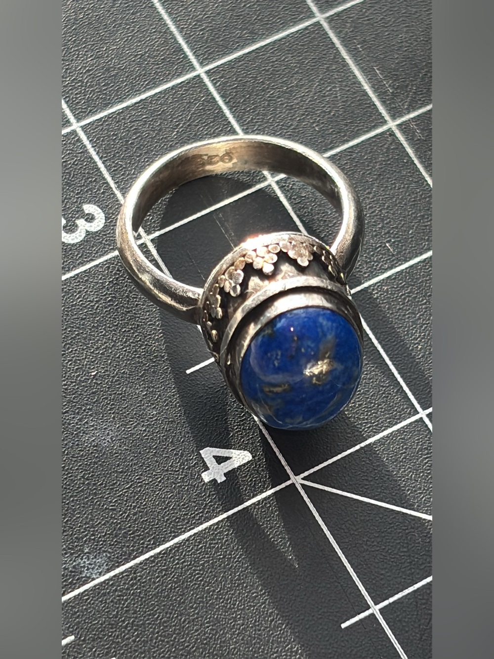 Vintage Sterling Silver Blue Lapis Lazuli Ring